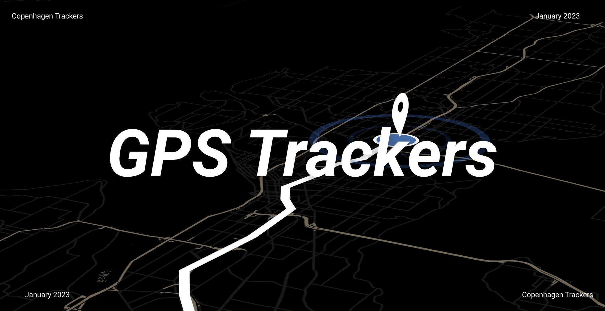 Mappa con tracciati GPS e titolo "GPS Trackers" in primo piano