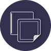 Image depicts a tape that is peeling off in the right bottom corner on a blue circle background